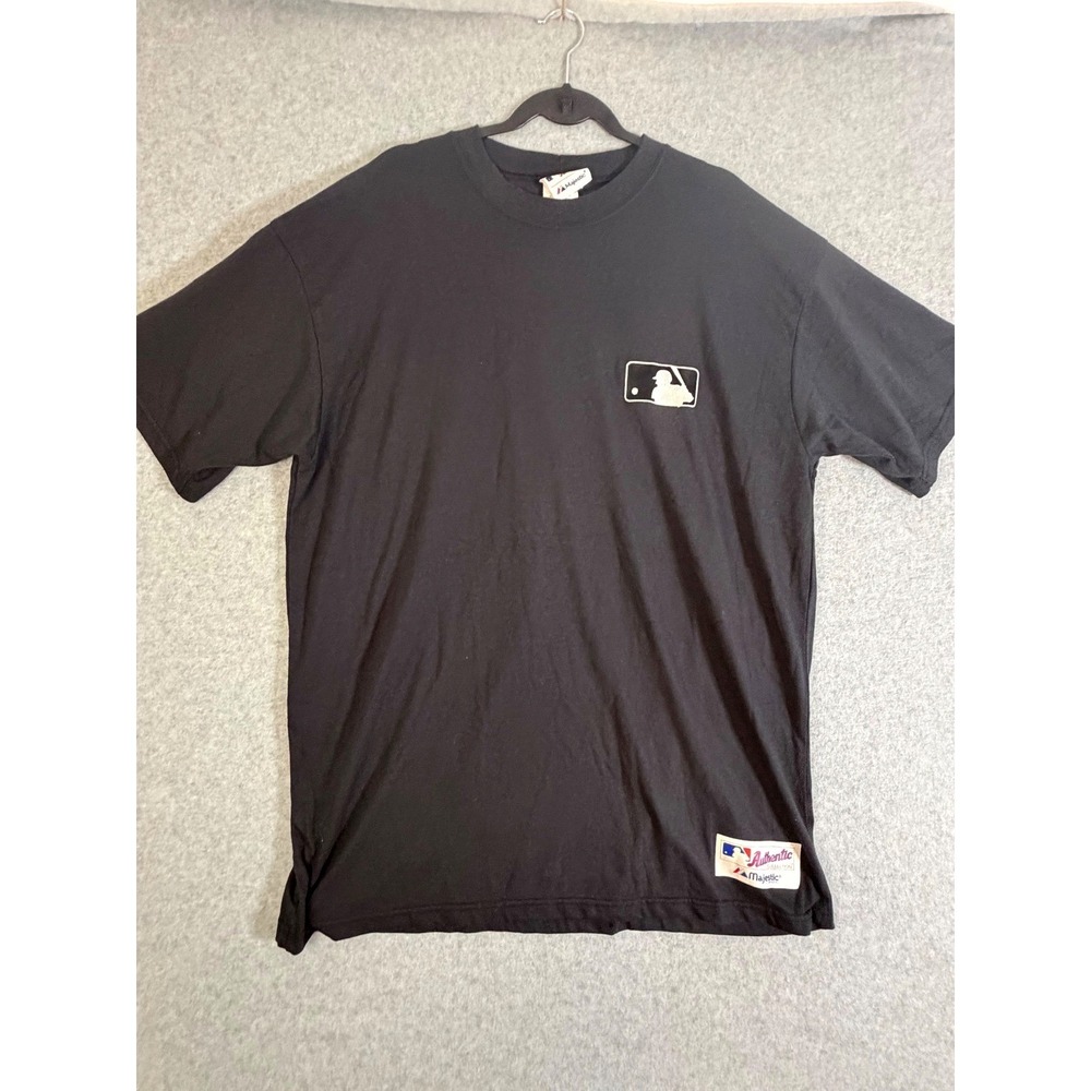 Majestic MLB Authentic Collection T Shirt Mens 2XL Black Made in USA Batterman